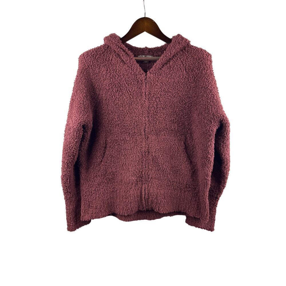Women’s Barefoot Dreams Large Brick Red Zip Up Plush Cardigan